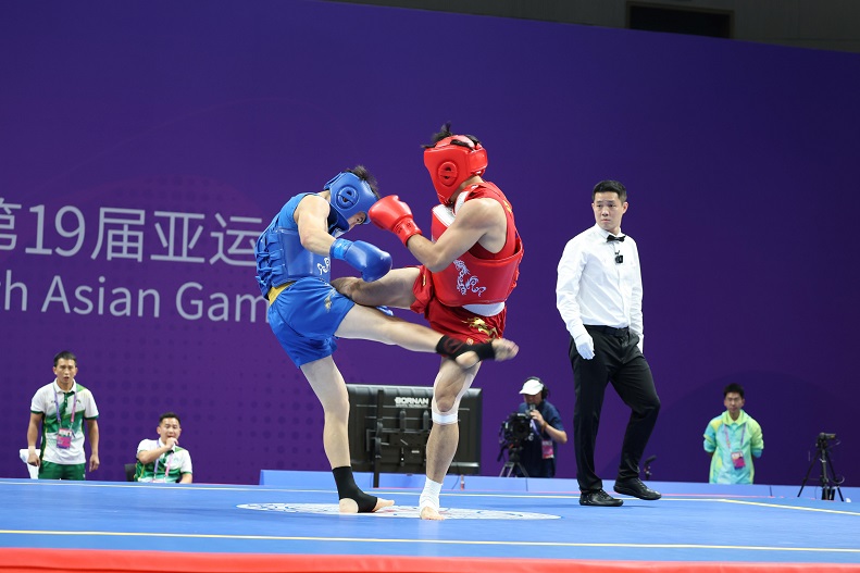 圖一 武術男子散打75公斤級蔡飛龍晉級決賽