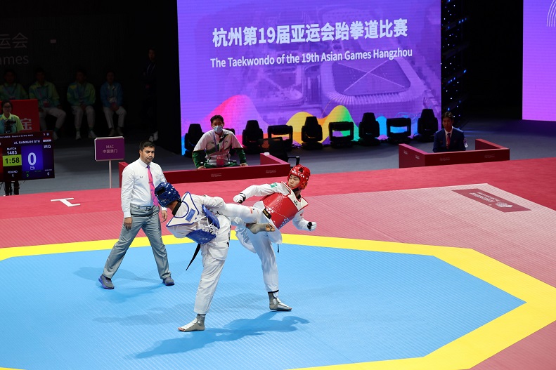 圖三 跆拳道項目林嘉豪於32強淘汰賽中止步