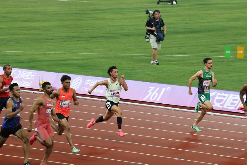 圖四 陳建華出戰男子100米預賽