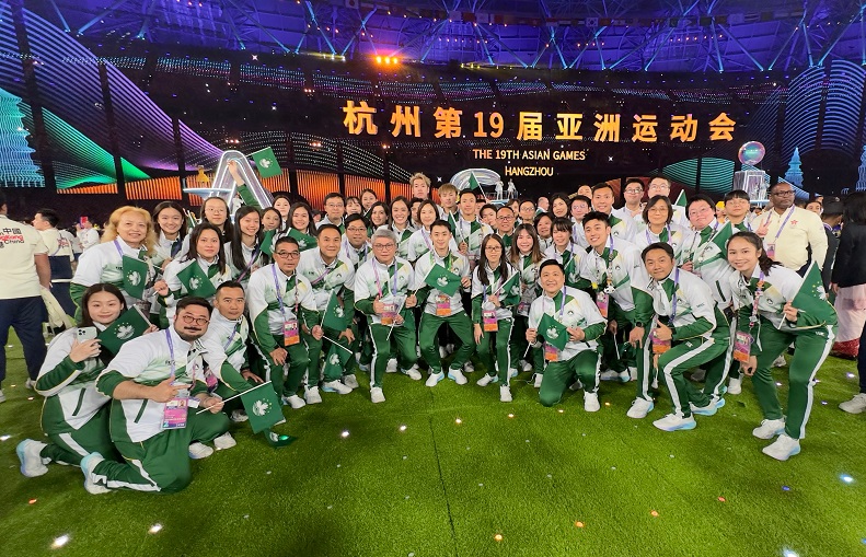 圖七 中國澳門體育代表團於杭州亞運會閉幕式